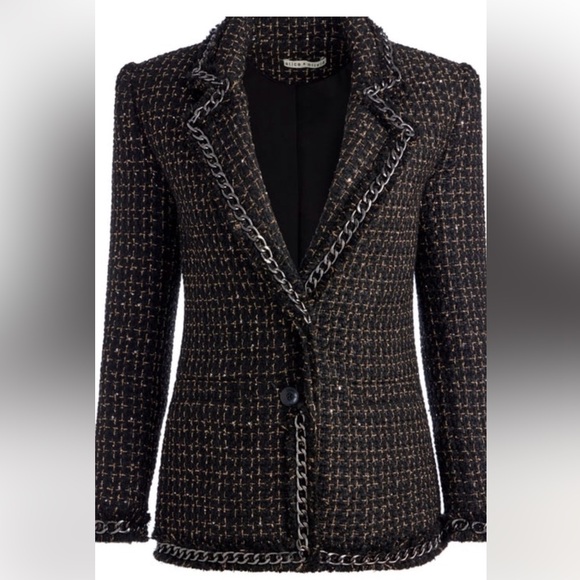 Alice + Olivia Shan Tweed Blazer in a Wool Blend - Picture 5 of 15